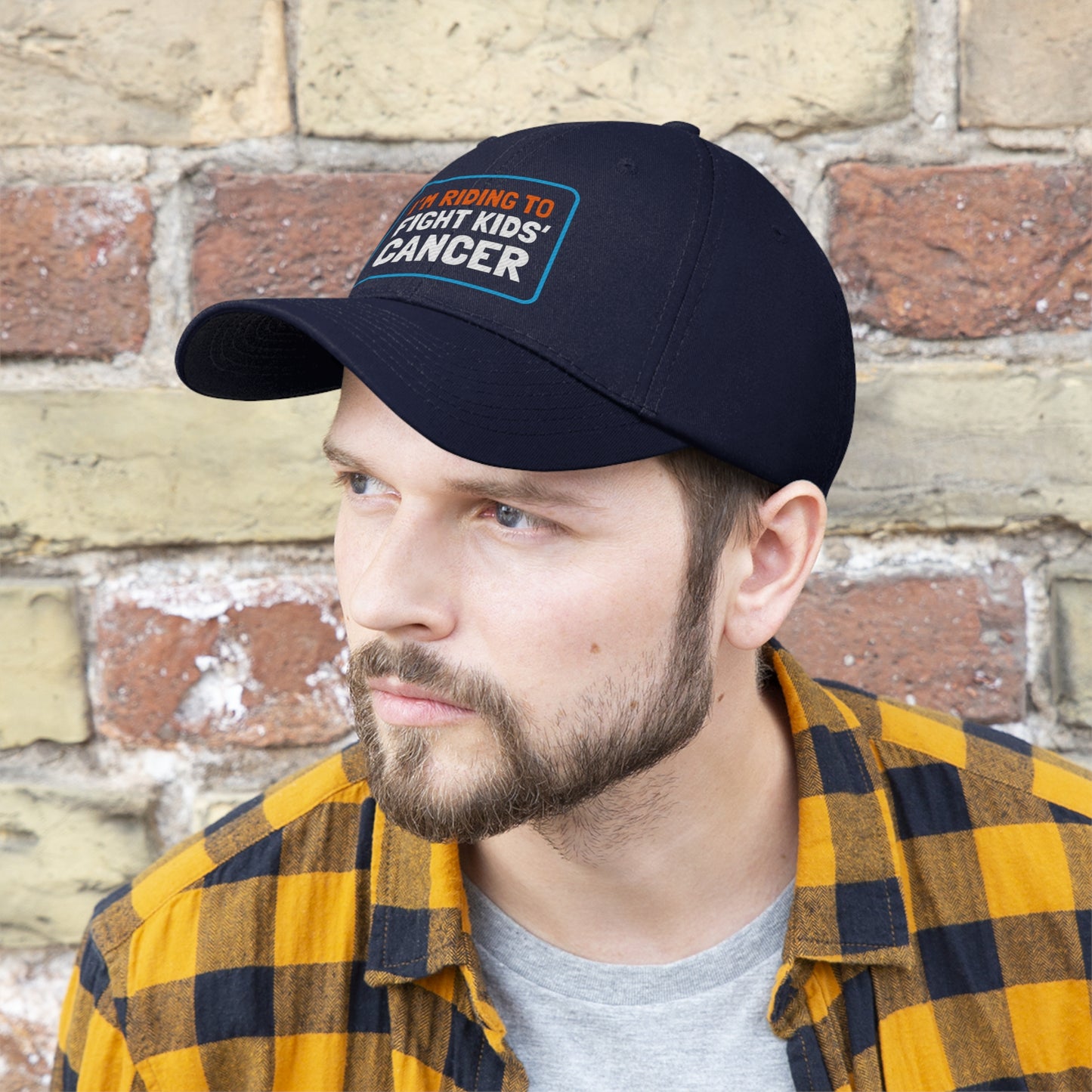 Unisex Twill Hat - I'm Riding to Fight Kids' Cancer!