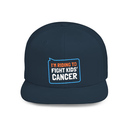 Flat Bill Snapback Hat - Riding to Fight Kids' Cancer