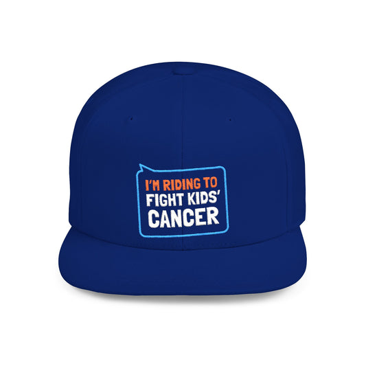 Flat Bill Snapback Hat - Riding to Fight Kids' Cancer