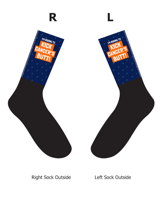 Socks - I'm Riding to Kick Cancer's Butt!